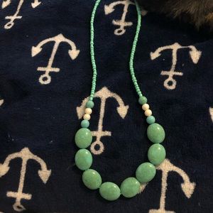 Handmade Long turquoise beaded necklace